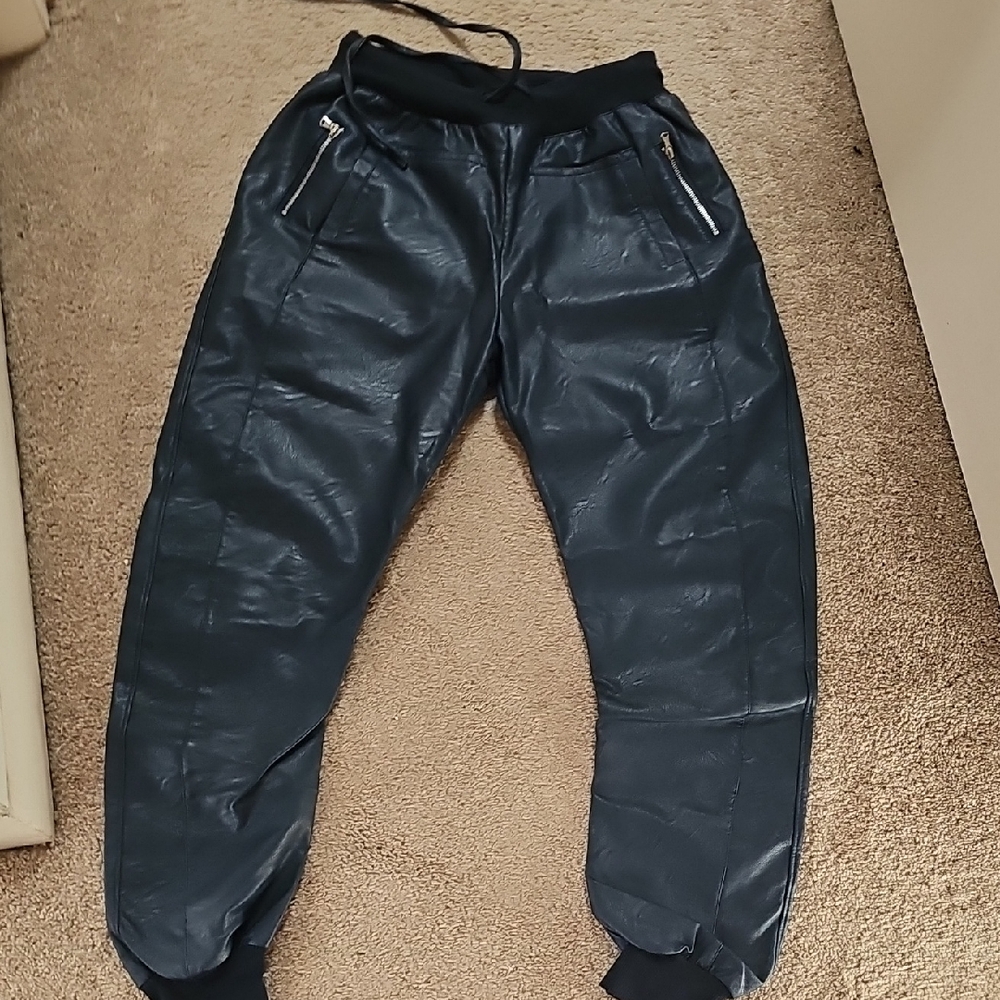 Navy Blue Joggers with Zipper Pockets